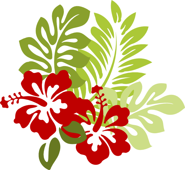 Red With Green Leaves Side Clip Art - Side Flower Design Png (600x550), Png Download