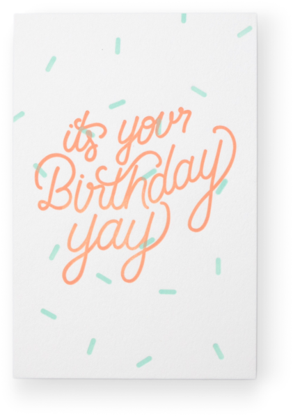 Birthday Card Two Color Letterpressed Card On Thick - Birthday (750x733), Png Download