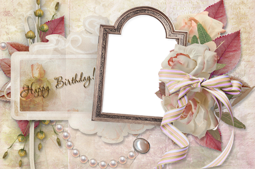 Retro Happy Birthday Card - Happy Birthday Frame Png (498x331), Png Download