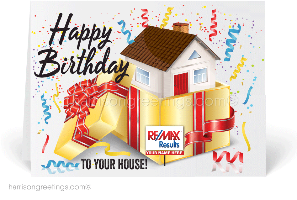 Happy Birthday To Your House Real Estate Card - Happy Birthday To Your House (946x704), Png Download