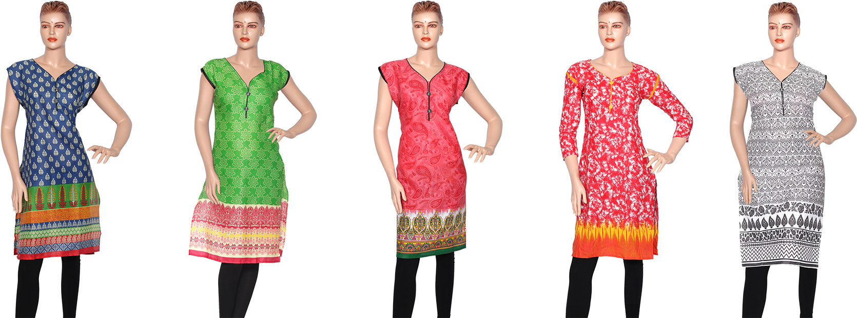 Sena 5 Ready Made Cotton Kurtis - Kurti Top (2500x658), Png Download