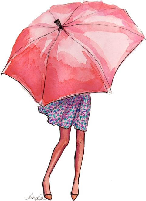 Love This Watercolor Umbrella Picture - Kreslení Tužkou Pro Začátečníky (500x685), Png Download
