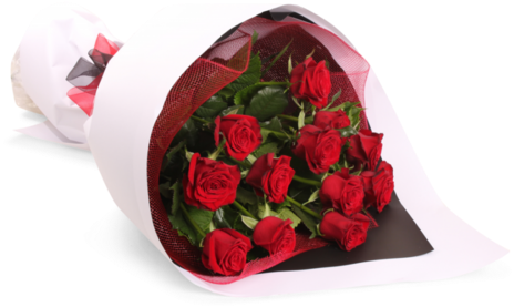 Red Rose Bouquet - Valentine's Day (500x287), Png Download