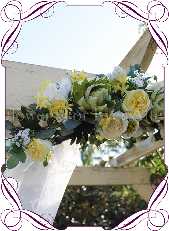 Yellow Green Wedding Table Arbor Arch Decoration Flowers - Green Wedding (608x822), Png Download