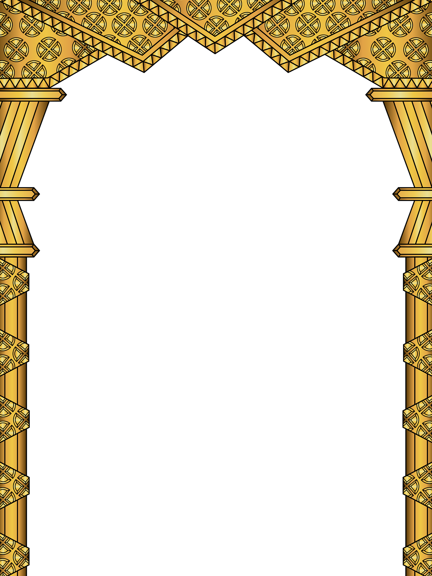 The Three Wise Indians - Gold Arch Frame Png (1400x1867), Png Download