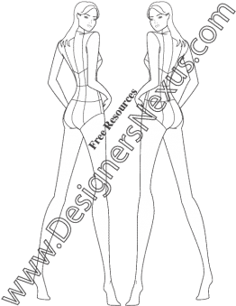 Fashion Drawing Human Figure - 3 4 View Fashion Figure (316x409), Png Download