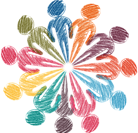 Crayon Drawing Of Schematic Human Figures In A Circle - Psychology (750x450), Png Download