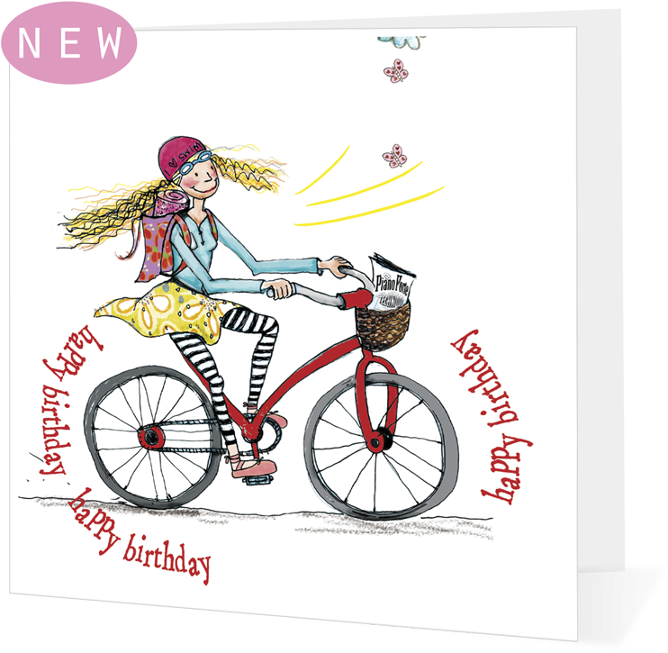 Happy Birthday Girl Cycling - Birthday (750x750), Png Download