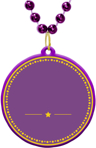 Custom Mardi Gras Bead Medallion In Mardi Gras Colors - Nadia Bakery (450x530), Png Download