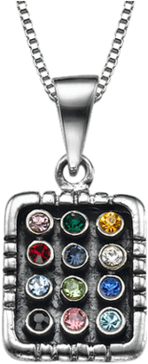 12 Breastplate Stones - Tiny Evil Eye Necklace With Cubic Zirconia (384x480), Png Download