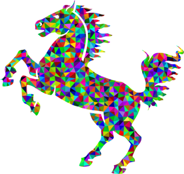 Arabian Horse Mustang American Quarter Horse Morgan - Vector Low Poly Horse (359x340), Png Download