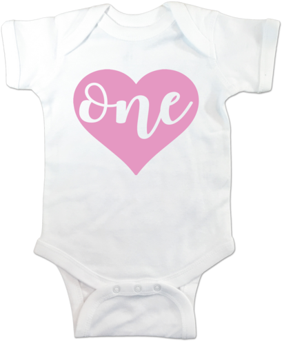 1st Birthday Onesie Heart - Heart (480x600), Png Download