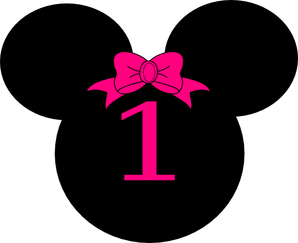 Minnie Mouse 1 Year Clip Art At Clker - Minnie Mouse 1 Png (600x489), Png Download