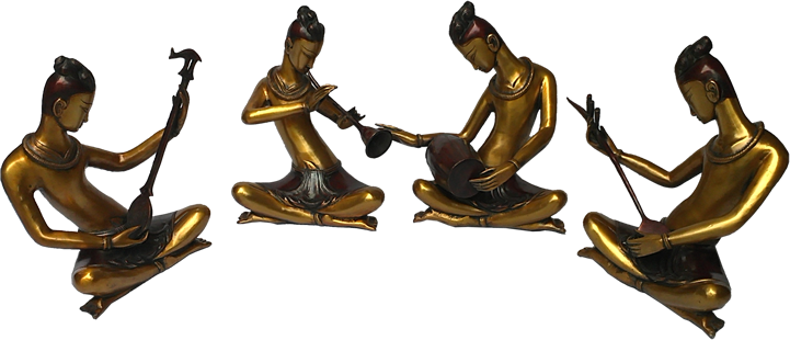 Musicians - Indian Musical Figurines (721x310), Png Download