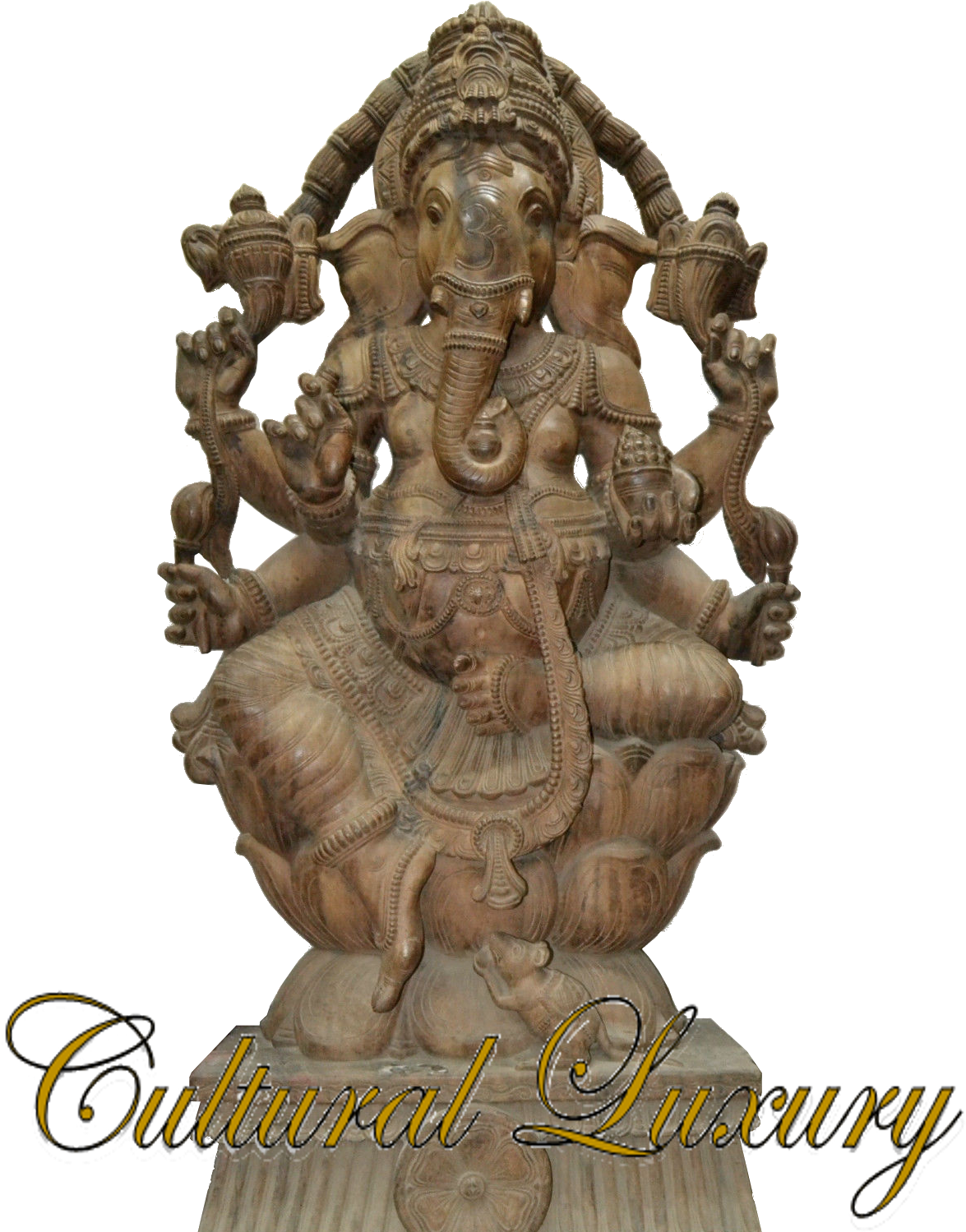 Old Masterpiece Solid Wooden Ganesh Statue Unique Hand - Statue (1500x1500), Png Download