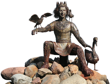 Statue, Figure, Bronze, Njörör, Nagineni - Norse Mythology (540x340), Png Download