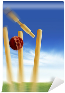 Bat And Ball And Stumps (400x400), Png Download