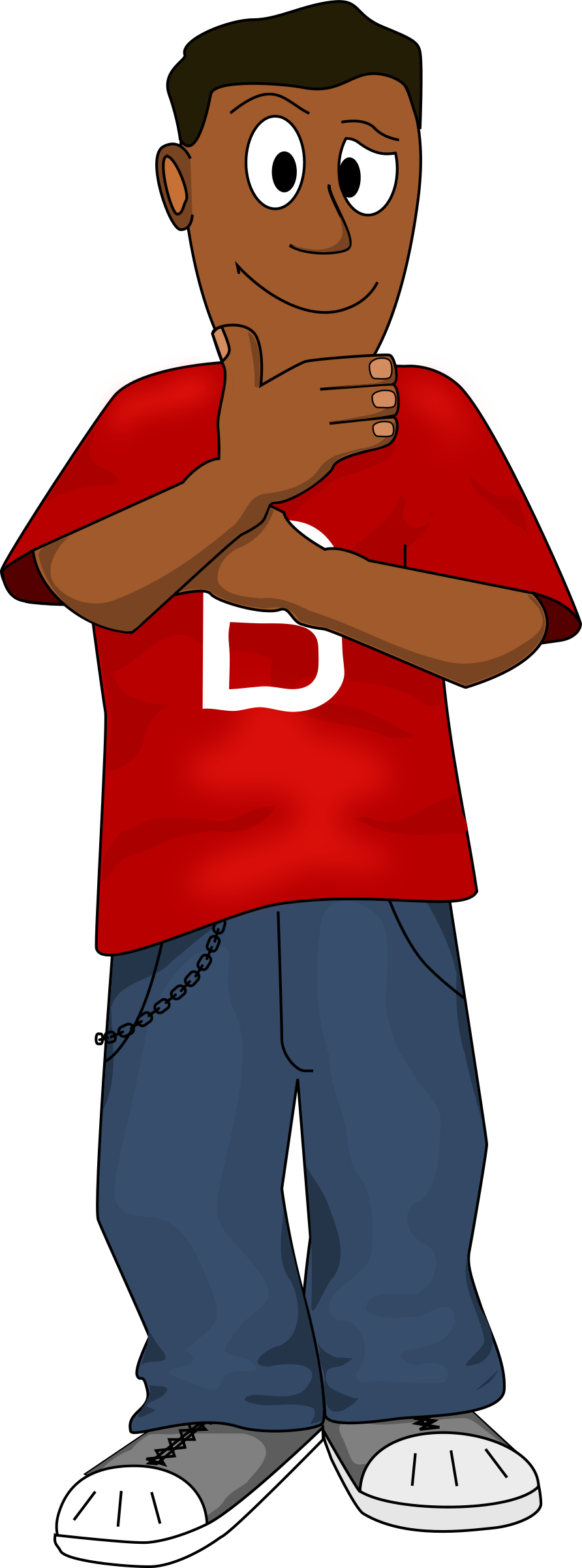 Clipart Png Thinking - Dark Skinned Boy Clip Art (892x2400), Png Download