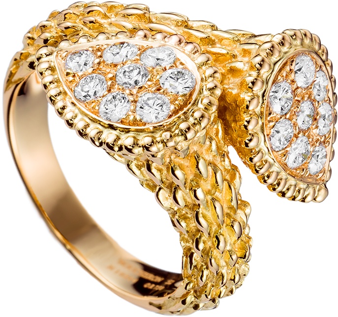 Serpent Bohème Toi Et Moi Ring S Motif - Boucheron Serpent Bohème Toi Et Moi 18ct Yellow-gold (960x960), Png Download