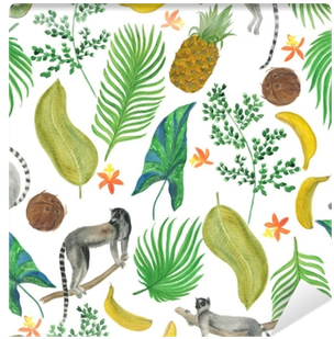Watercolor Painting Seamless Pattern With Tropical - Watercolor Painting (400x400), Png Download