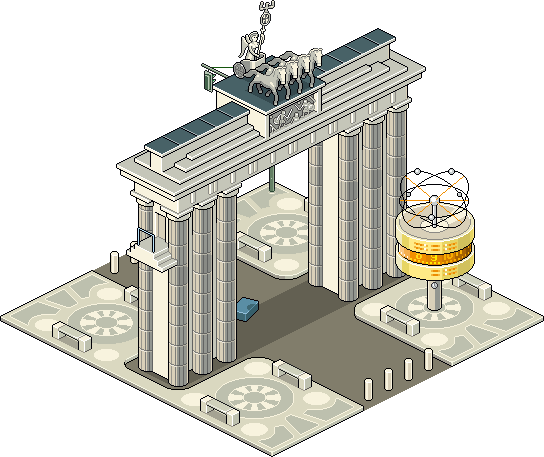Pt Berlin Brandenburgertor 04t - Habbo Brandenburger Tor (544x457), Png Download