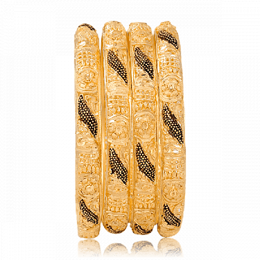 Nilanjan Arts 22k Gold Plated Handmade Fancy Bangles - Illustration (375x375), Png Download
