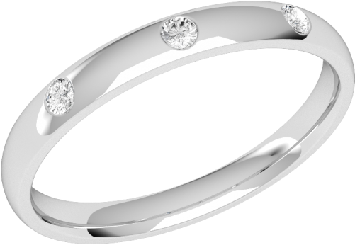 A Classic Diamond Set Ladies Wedding Ring In Platinum - Verighete Aur Alb Diamante (500x500), Png Download