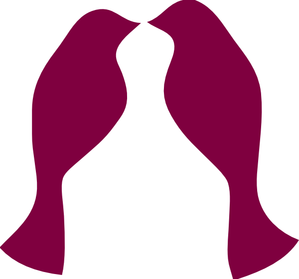 Love Birds In Tree Clipart - Two Bird Cartoon Love (600x560), Png Download