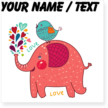 Bird - Custom Red Elephant And Bird Sticker (460x460), Png Download