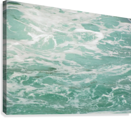 Teal Wave Background Canvas Print - Wave (429x386), Png Download