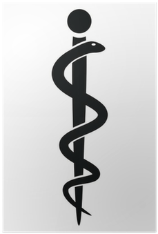 Medical Symbol Caduceus Snake With Stick Poster • Pixers® - Logo Medicina 1 Serpiente (400x400), Png Download