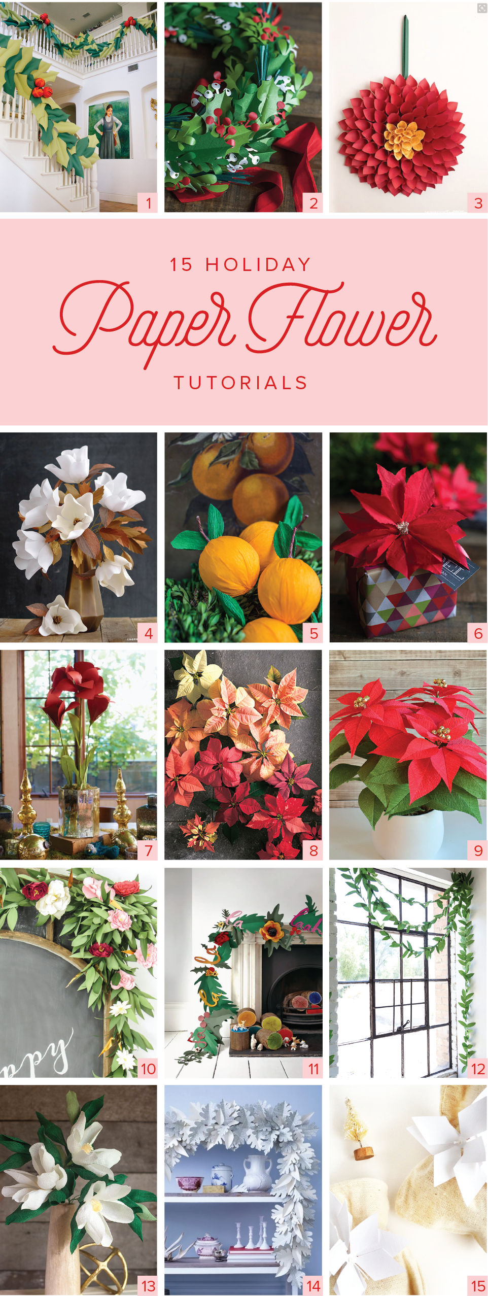 15 Holiday Paper Flower Tutorials - Crepe Paper Poinsettia (962x2554), Png Download