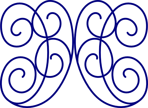 Dark Blue Clipart Royal Wedding - Blue And Gold Swirl (600x439), Png Download