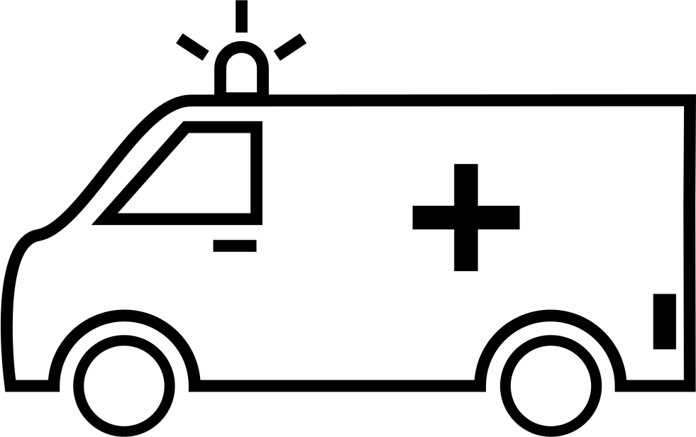 Png File Svg - Outline Of A Ambulance (981x616), Png Download
