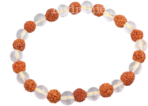 Rudraksha Sphatik Bracelet - Bracelet (500x500), Png Download