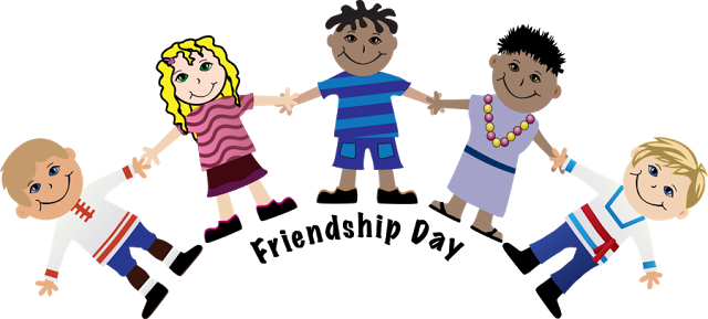 Clip Art Black And White Stock New Friendship Day Whatsapp - International Friendship Day Clip Art (640x289), Png Download