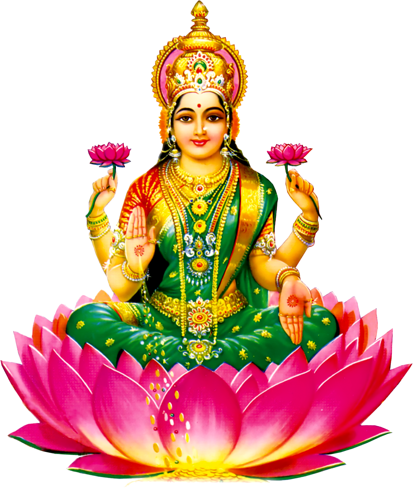 Lord Lakshmi Devi - Lakshmi Devi Images Png (1323x1600), Png Download
