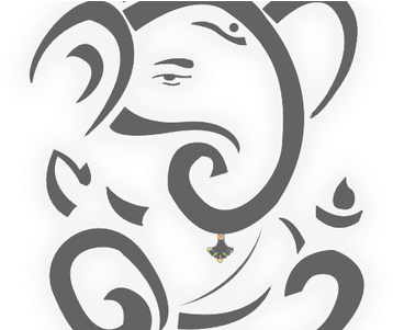 Ganesh Painting Easy Ganesha Ganesh Images - Black And White Ganesh Chaturthi (450x300), Png Download