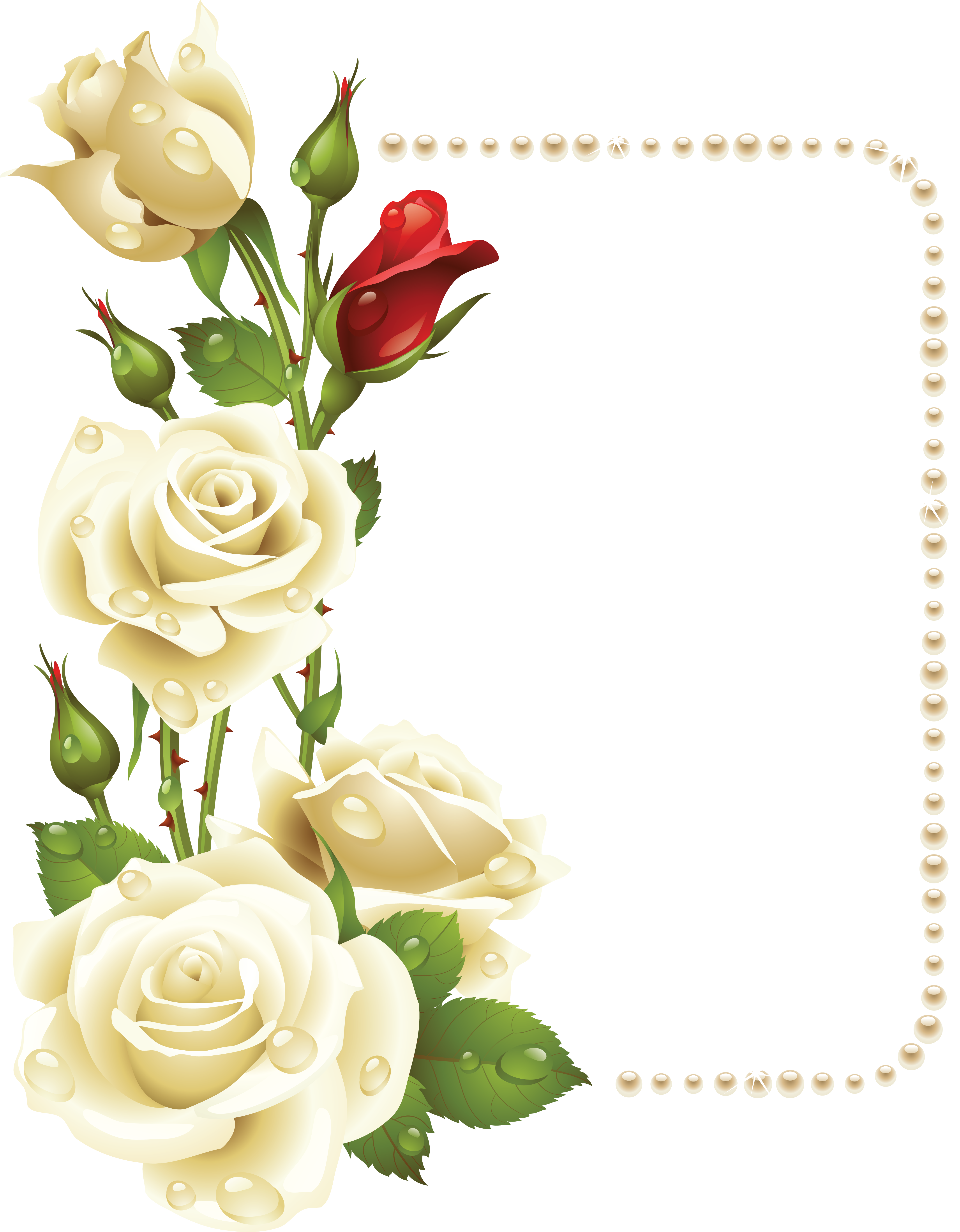 Pin By Людмила On Рамки - White Rose Corner Png (4387x5630), Png Download