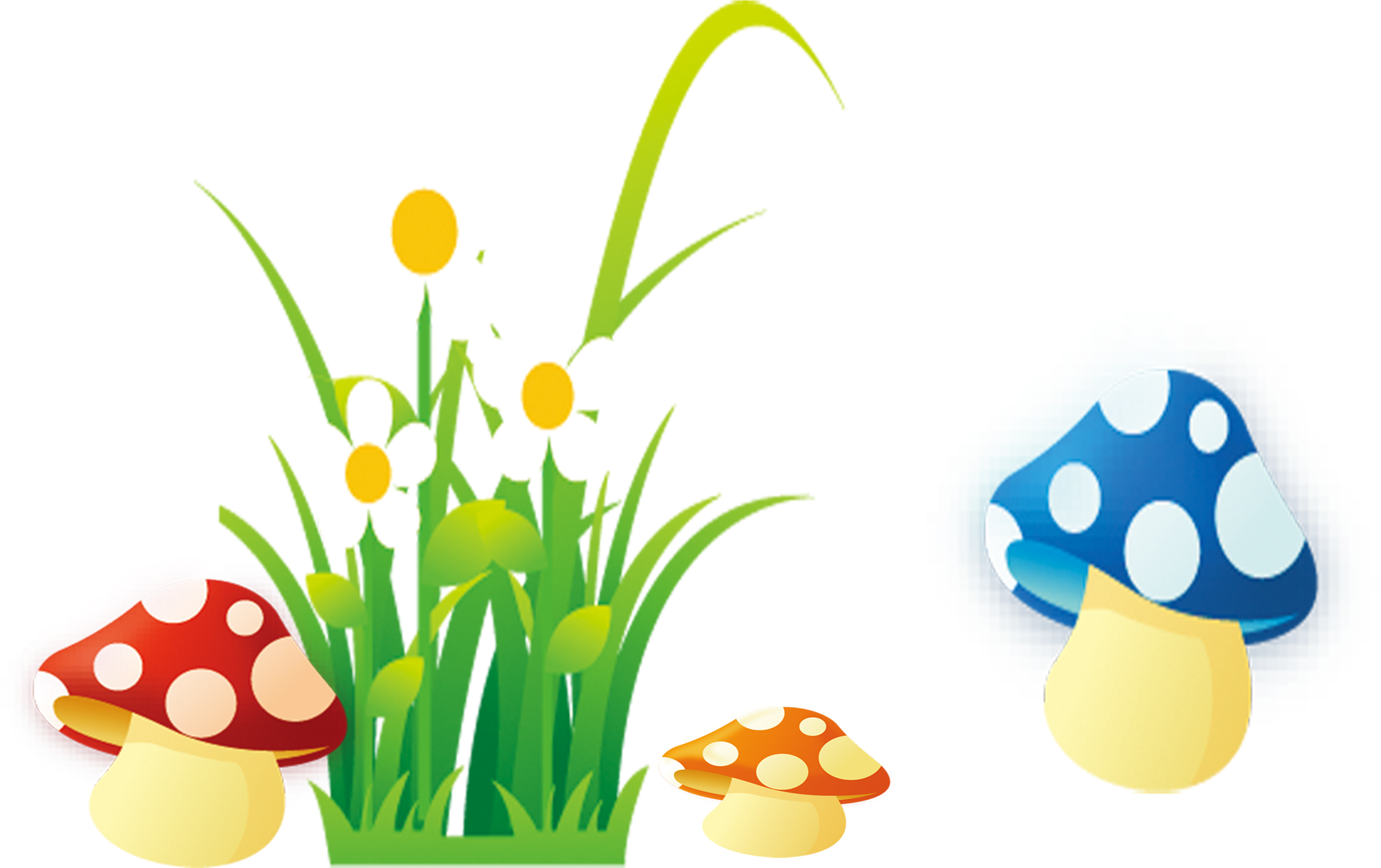Mushroom Drawing Flower - Mushroom And Flower Cartoon (4016x2953), Png Download