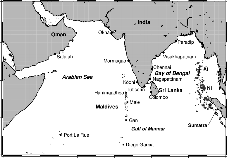 Map Of The Indian Ocean Showing The Epicentre Of The - Indian Ocean Earthquake And Tsunami (776x539), Png Download