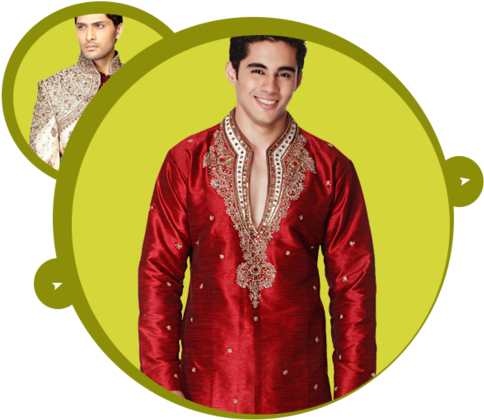 Silk Kurtas - Kurta Pajama For Men (500x479), Png Download