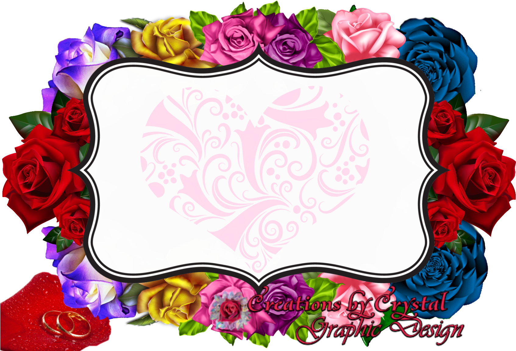 Custom Borders Created For Her - Wedding Flower Design Borders (1703x1161), Png Download