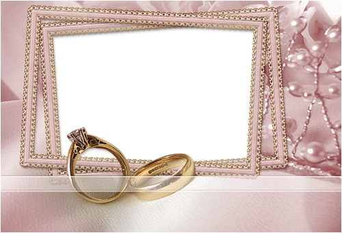 Photo Frame - Wedding Rings - Engagement Photo Frame Png (500x341), Png Download