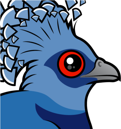 About The Victoria Crowned Pigeon - Cartoon Crowned Pigeon (440x440), Png Download