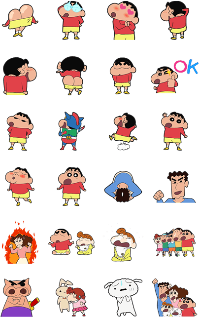 Crayon Shin-chan Speaks His Mind - Crayon Shin Chan Line Sticker (420x673), Png Download