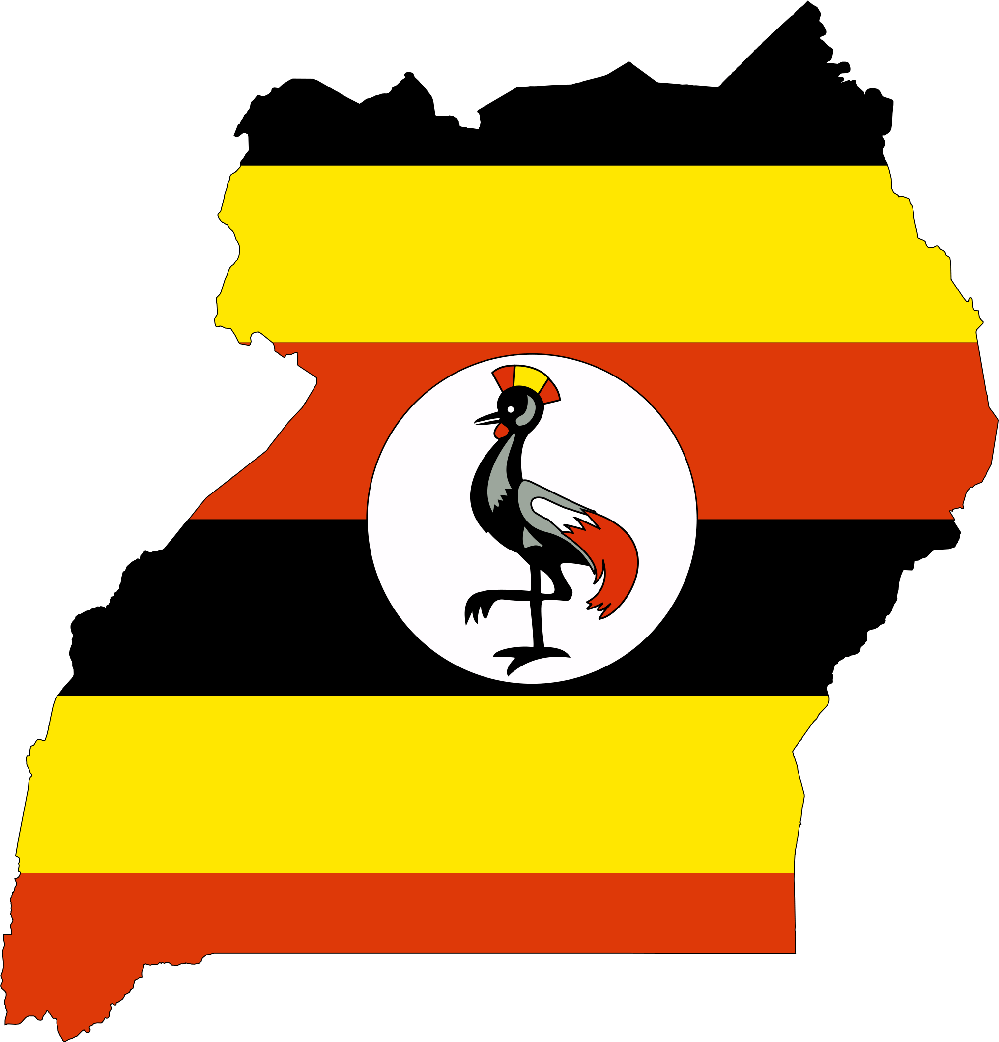 Already Have So Much Love For This Country - Uganda Flag Map (2048x2134), Png Download