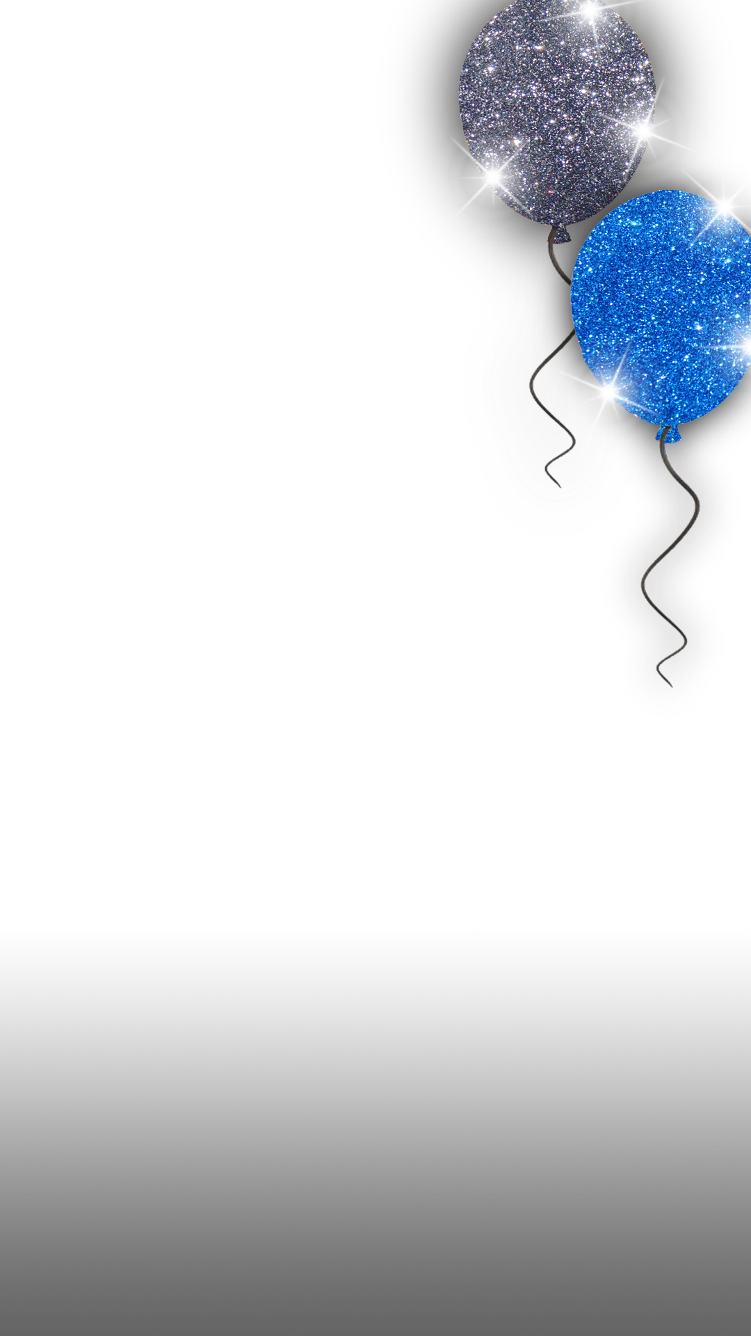 Blue Glitter Balloon - Illustration (1080x1920), Png Download