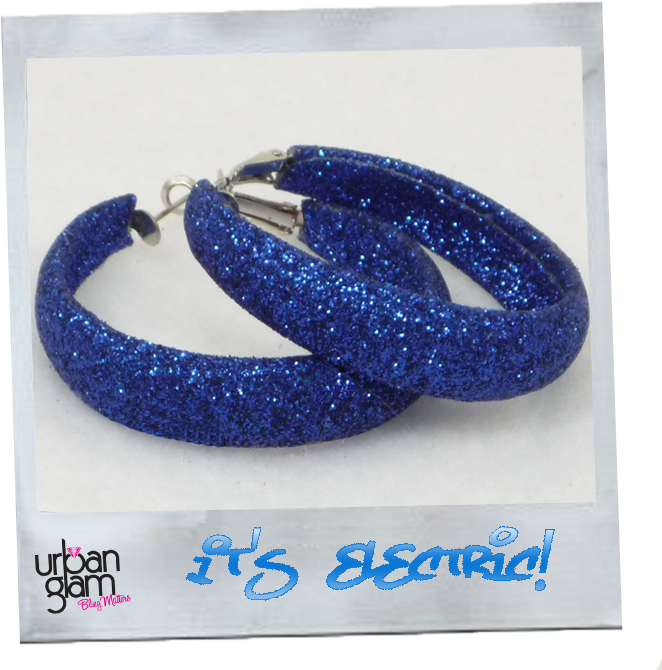 Blue Glitter Hoop Earrings - Royal Blue Hoop Earrings (700x700), Png Download