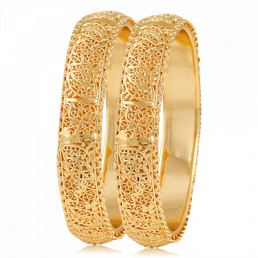 Nilanjan Arts 18k Gold Plated Fancy Bangles With Exclusive - Png Bangles Design With Price (375x375), Png Download